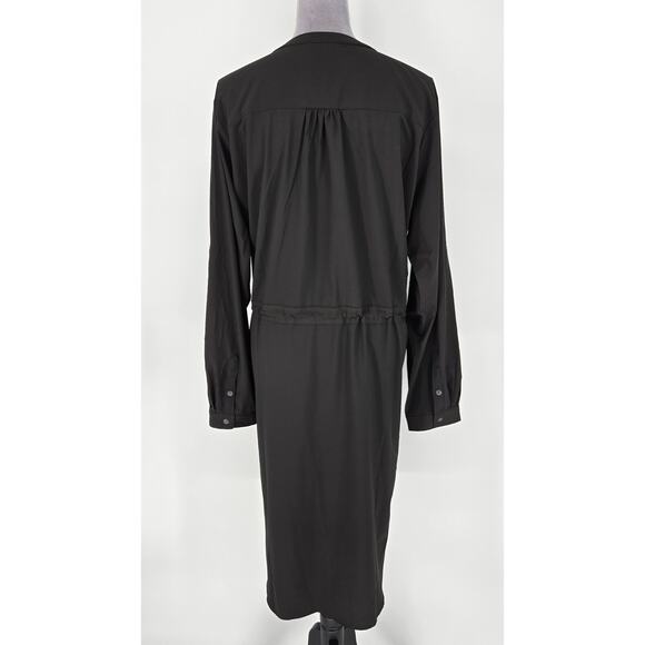 Orvis Dress Womens 2XL Black Henley Tie Waist Stretch Pockets Pack and Go New - Picture 2 of 16